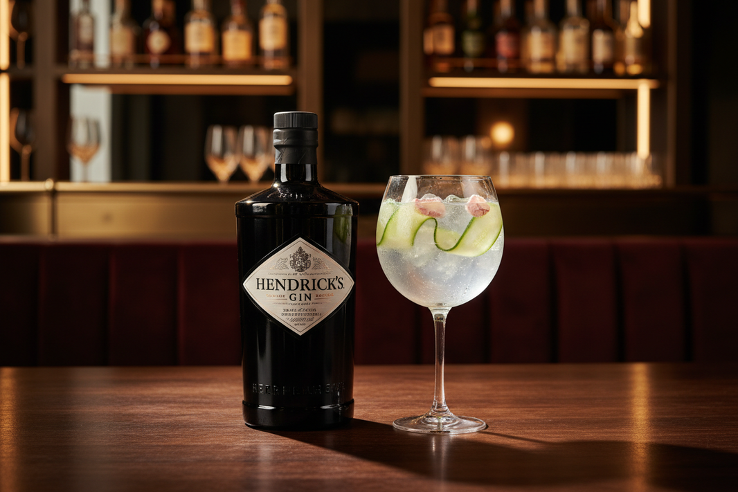 image Ginebra Hendrick's botella negra servido